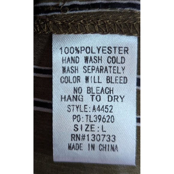 Umgee Top Womens Large Green White Striped Gauzy Oversized Tunic Blouse - Picture 8 of 8